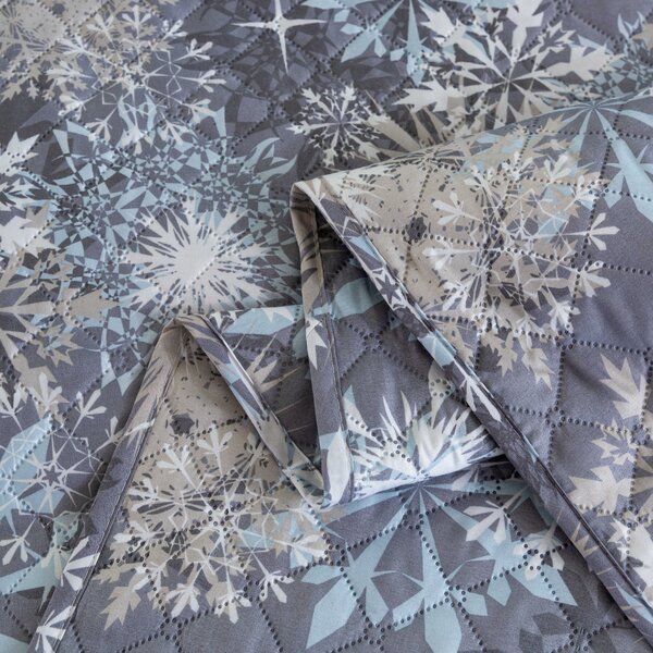 Prehoz na posteľ SNOWFLAKE, modrosivý Rozmer: 220 x 240 cm