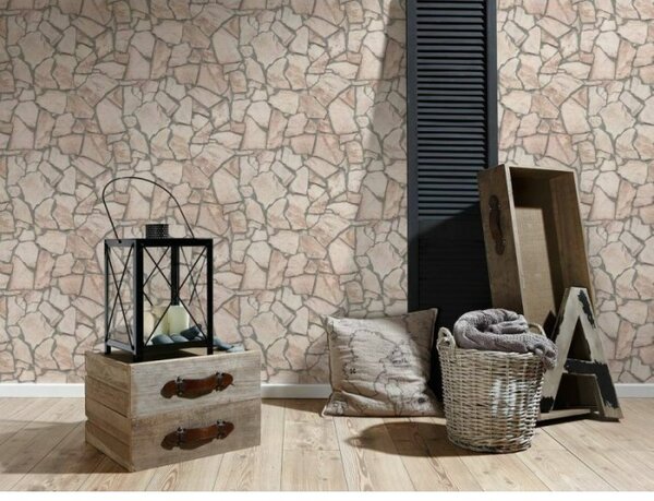 A.S. Création | Vliesová tapeta na stenu Elements 9273-23 | 0,53 x 10,05 m | béžová, šedá