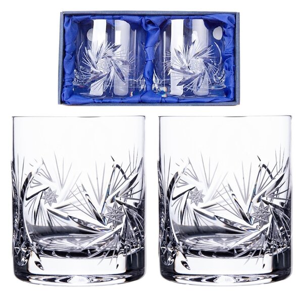 Onte Crystal Bohemia Crystal ručne brúsené poháre na whisky Větrník 330 ml 2KS