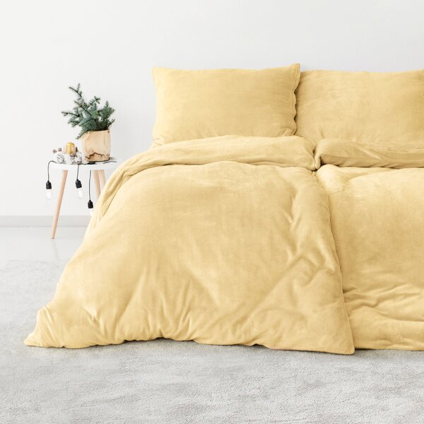 Goldea extra hebké obliečky mikroplyš - krémovo žlté 140 x 200 a 70 x 90 cm