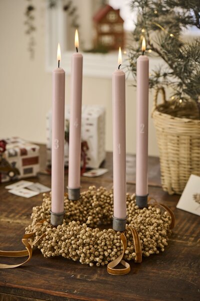 Adventné sviečky 1-4 Rosa Malva – set 4 ks
