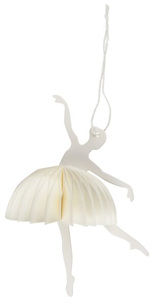 Papierová vianočná ozdoba Ballerina Dance position White 14 cm