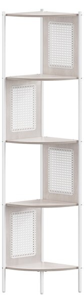 VASAGLE Rohová polica BOHO 32 x 156 x 32 cm biela