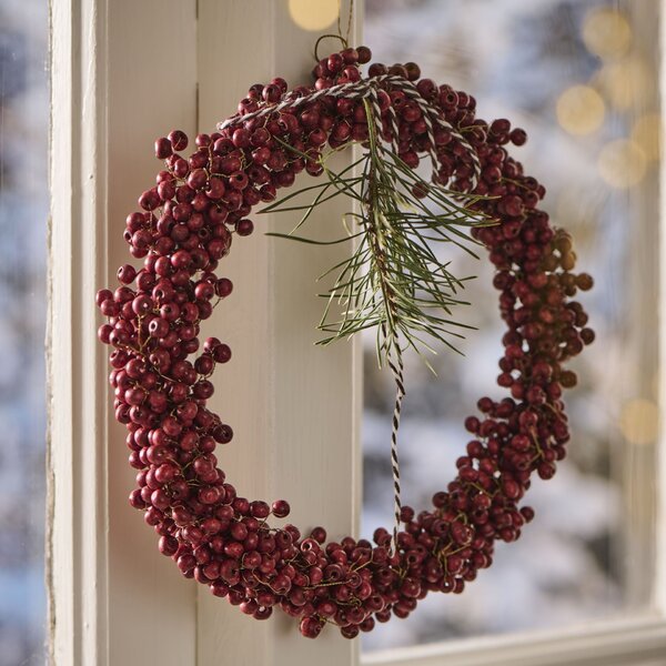 Korálkový venček Wooden Beads Red Ø 22 cm