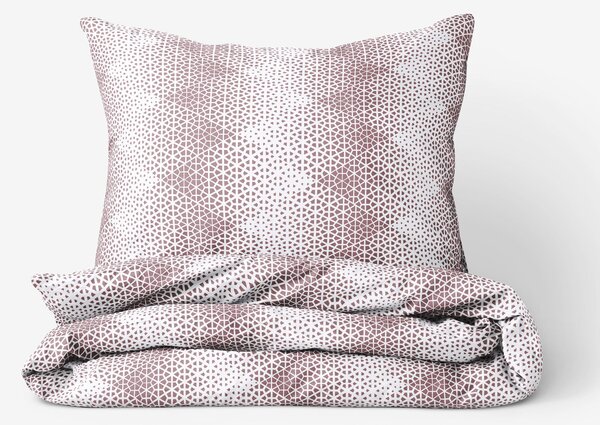 Goldea saténové posteľné obliečky deluxe - fialové polygóny 140 x 220 a 70 x 90 cm