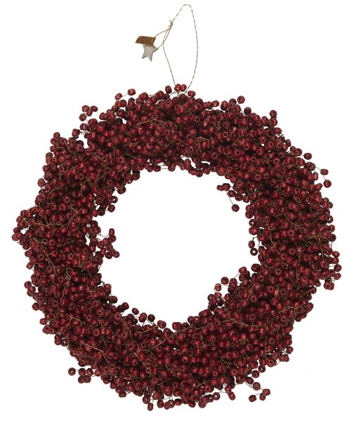 Korálkový venček Wooden Beads Red Ø 25 cm