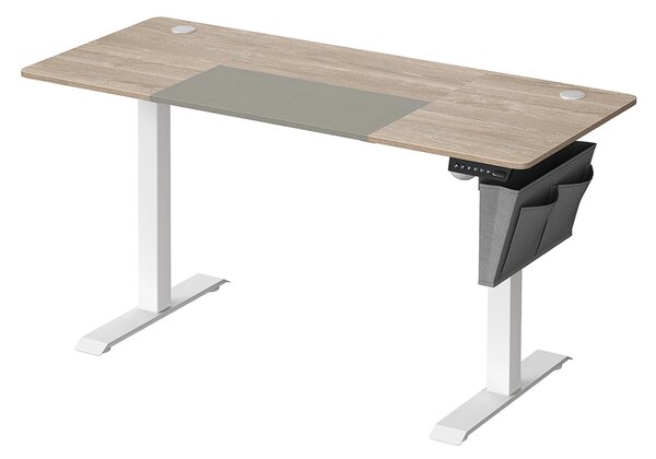 SONGMICS Elektrický skladací stôl 140 x 60 cm bielo-sivý
