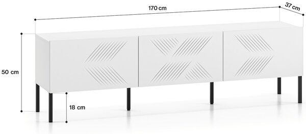 MEBLINE Komoda RTV RING 04 biela
