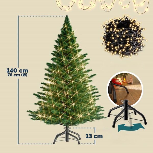 Umelý vianočný stromček 140 cm + svetelná reťaz