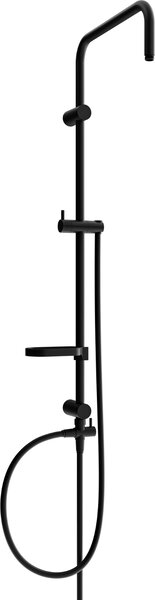 Mexen X, sprchový stĺp, sprchová hadica 150cm, mydelnička, prepínač sprchy, čierna matná, 7939199-70