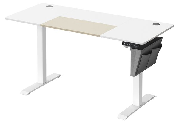SONGMICS Polohovací stôl elektrický 140 x 60 cm bielo-béžový