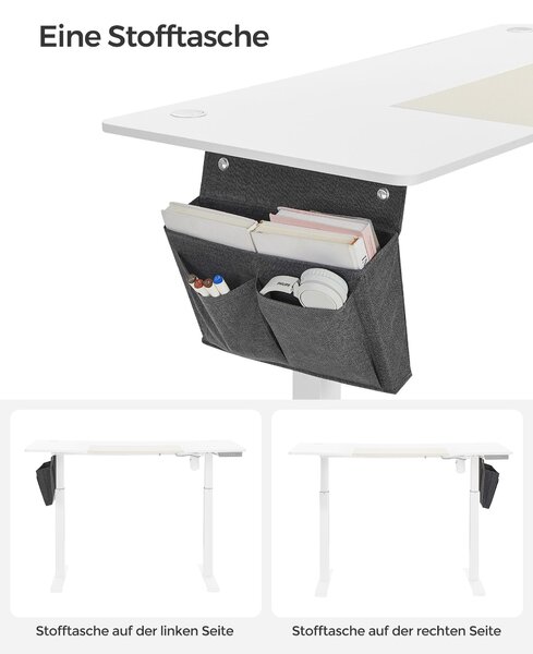 SONGMICS Polohovací stôl elektrický 140 x 60 cm bielo-béžový