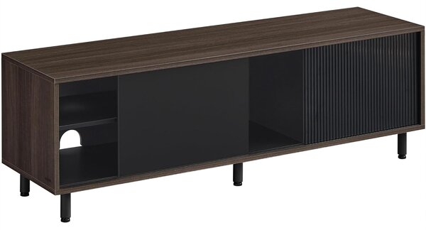 VASAGLE Moderný TV stolík 140 x 45 x 39 cm hnedý čierny