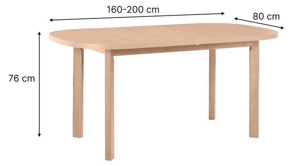 Rozkladací jedálenský stôl Wenera 1P 160-200x80 - dub sonoma