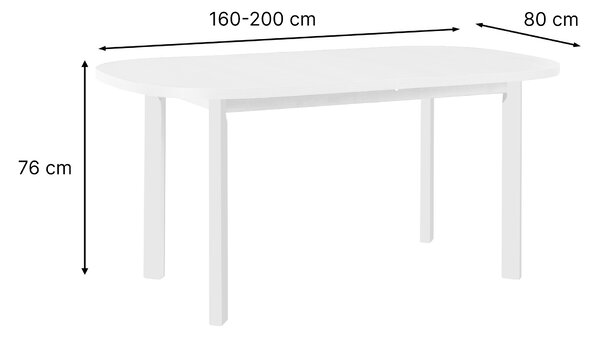 Rozkladací jedálenský stôl Wenera 1P 160-200x80 - biela