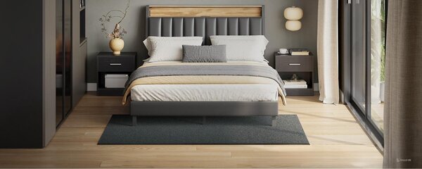 SONGMICS Protišmykový koberec DARVIN 120 x 170 cm tmavosivý