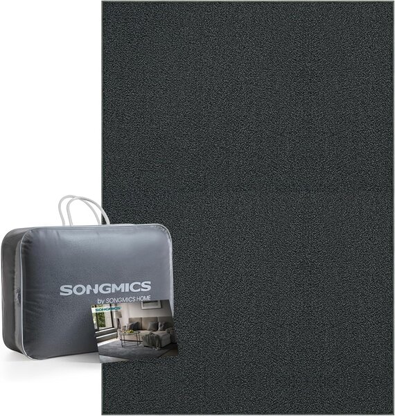 SONGMICS Protišmykový koberec DARVIN 120 x 170 cm tmavosivý
