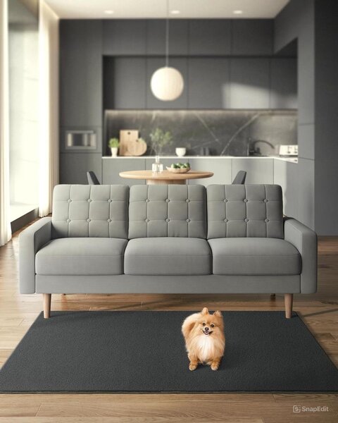 SONGMICS Protišmykový koberec DARVIN 120 x 170 cm tmavosivý