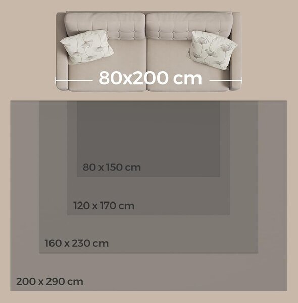 SONGMICS Protišmykový koberec DARVIN 120 x 170 cm tmavosivý