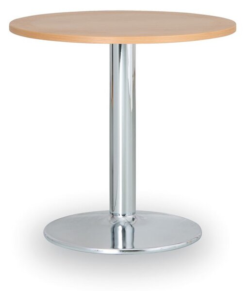 Konferenčný stolík ZEUS II, priemer 60 cm, chrómovaná podnož, buk