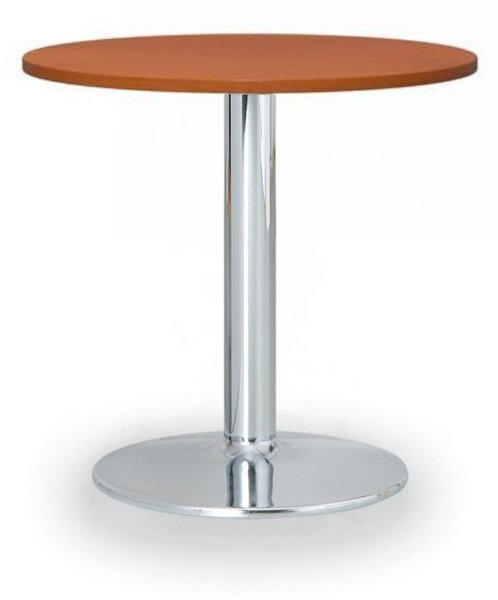 Konferenčný stolík ZEUS II, priemer 60 cm, chrómovaná podnož, čerešňa