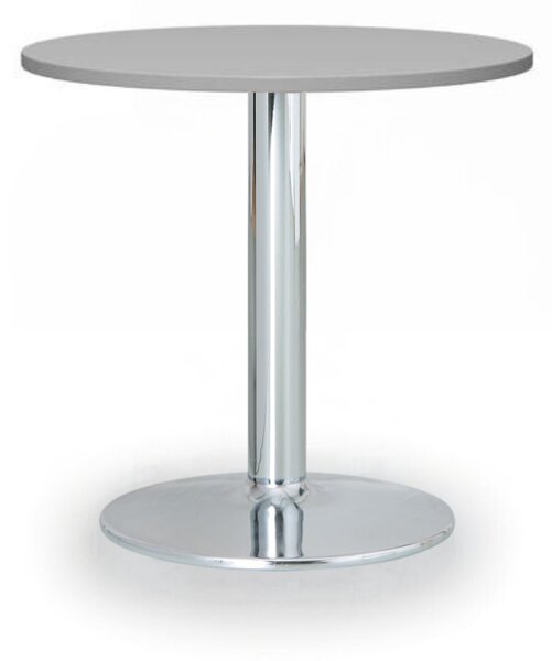 Konferenčný stolík ZEUS II, priemer 60 cm, chrómovaná podnož, sivá