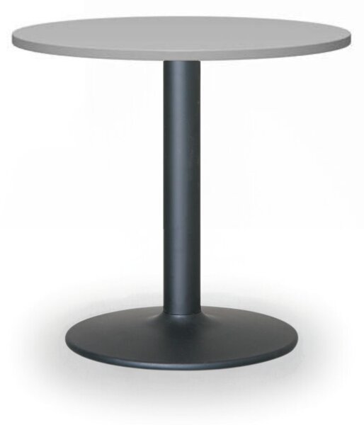 Konferenčný stolík ZEUS II, priemer 60 cm, čierna podnož, sivá