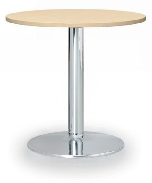 Konferenčný stolík ZEUS II, priemer 60 cm, chrómovaná podnož, breza
