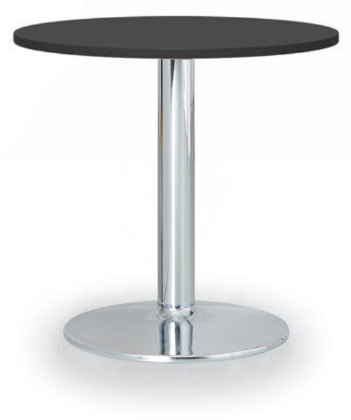 Konferenčný stolík ZEUS II, priemer 60 cm, chrómovaná podnož, grafit