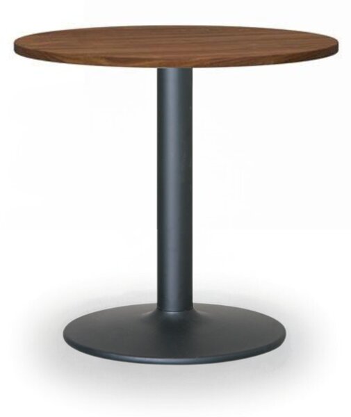 Konferenčný stolík ZEUS II, priemer 60 cm, čierna podnož, orech