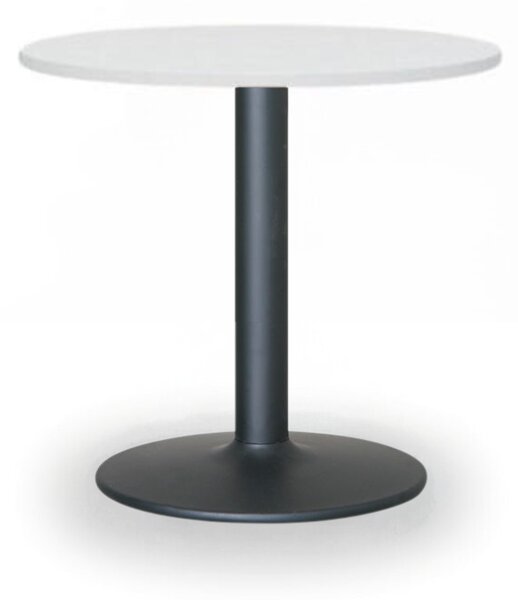 Konferenčný stolík ZEUS II, priemer 60 cm, čierna podnož, biela