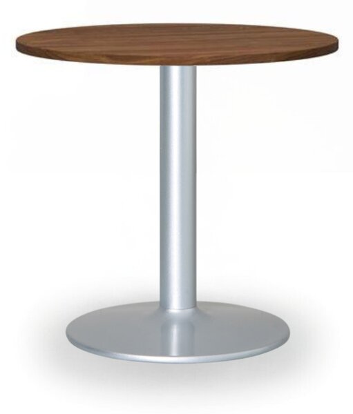 Konferenčný stolík ZEUS II, priemer 60 cm, sivá podnož, orech