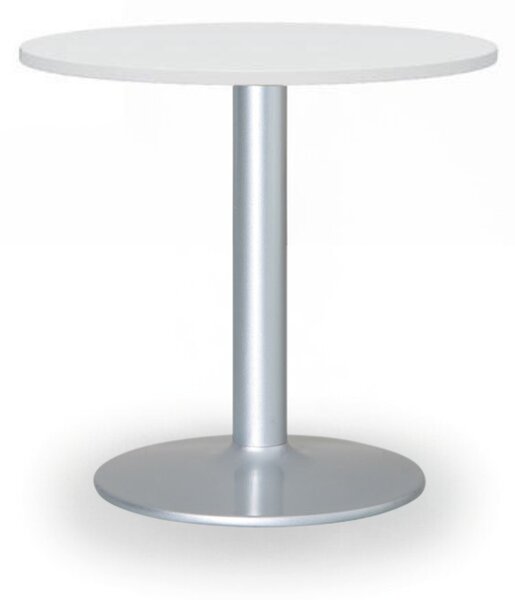 Konferenčný stolík ZEUS II, priemer 60 cm, sivá podnož, biela