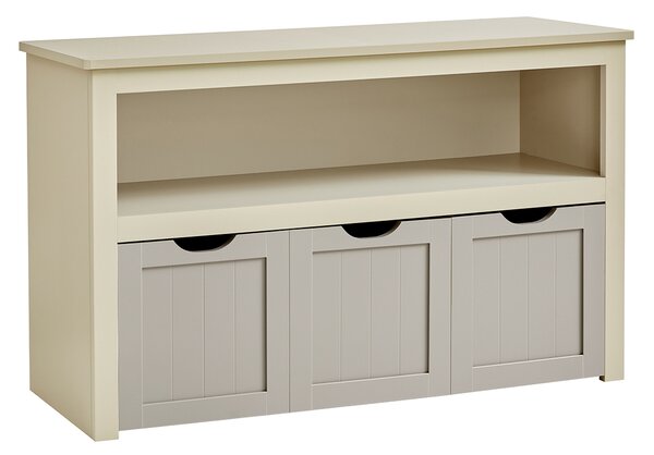 VASAGLE Skriňa s 3 úložnými boxmi 102 x 60 x 30 cm béžová