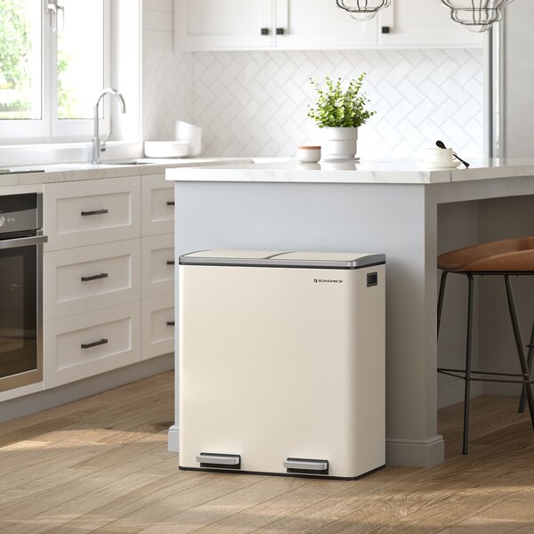 SONGMICS Odpadkový kôš na triedený odpad 2 x 30 l krémový