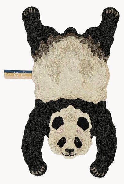 Ručne všívaný vlnený koberec's vysokým vlasom Plumpy Panda
