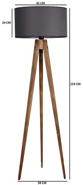 ASIR Stojacia lampa TRIPOD hnedá sivá