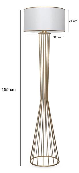 ASIR Stojacia lampa AYD-3077 biela zlatá