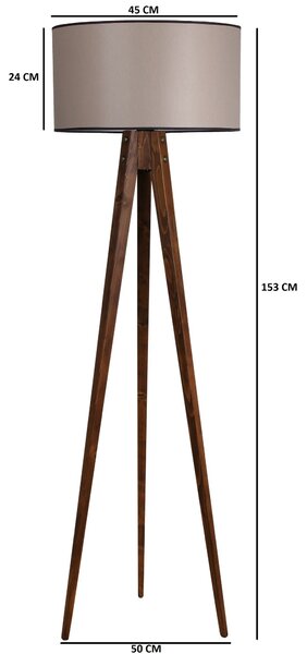 ASIR Stojacia lampa TRIPOD orech
