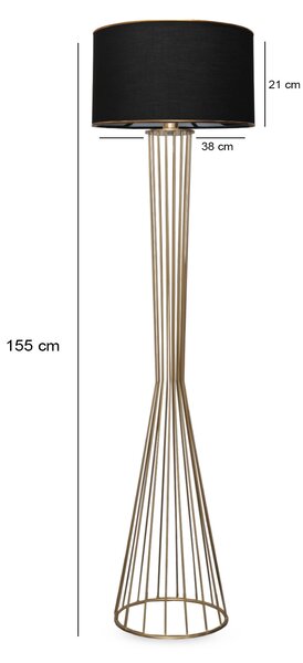 ASIR Stojacia lampa AYD-3078 čierna zlatá