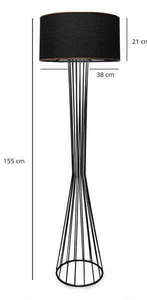 ASIR Stojacia lampa AYD-3058 čierna
