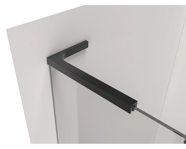 CERANO - Sprchová zástena Walk-in Onyx L-ľavá vzpera - 8 mm - čierna matná, transparentné sklo - 40x200 cm