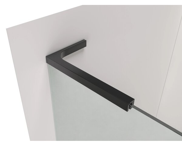 CERANO - Sprchová zástena Walk-in Onyx L-ľavá vzpera - 8 mm - čierna matná, mliečne sklo - 30x200 cm