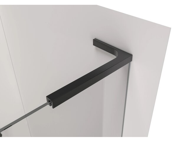 CERANO - Sprchová zástena Walk-in Onyx L-pravá vzpera - 8 mm - čierna matná, industriálne sklo - 90x200 cm