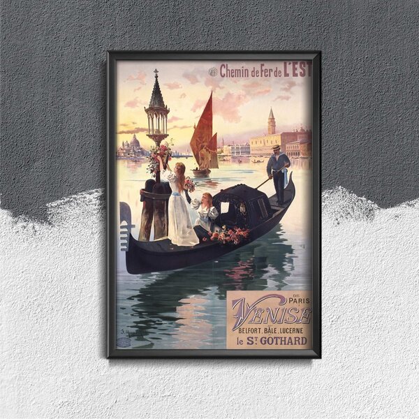 Plagát v retro štýle Plagát v retro štýle Plagát z Paríža a Benátok