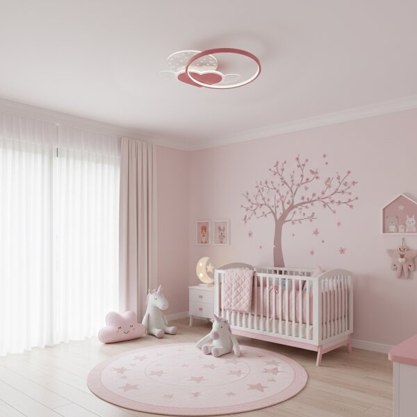 BRILAGI - LED detské stropné svietidlo LOVE LED/48W/230V 3000/4500/6000K ružová