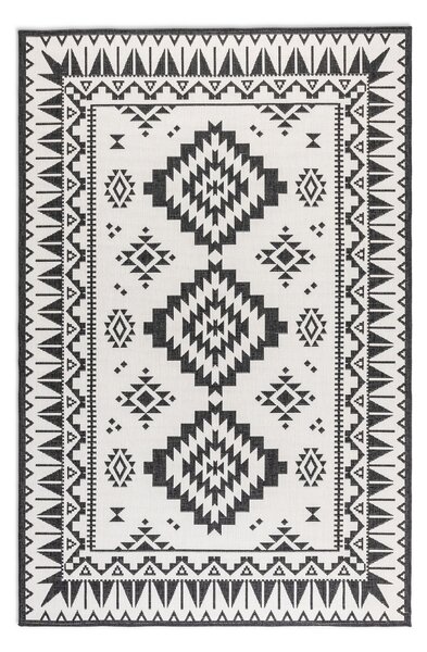 ELLE Decoration , Kusový koberec Gemini 106019 Black z kolekcie Elle – na von aj na doma, 80x150, čiernobiela, chodba / predsieň