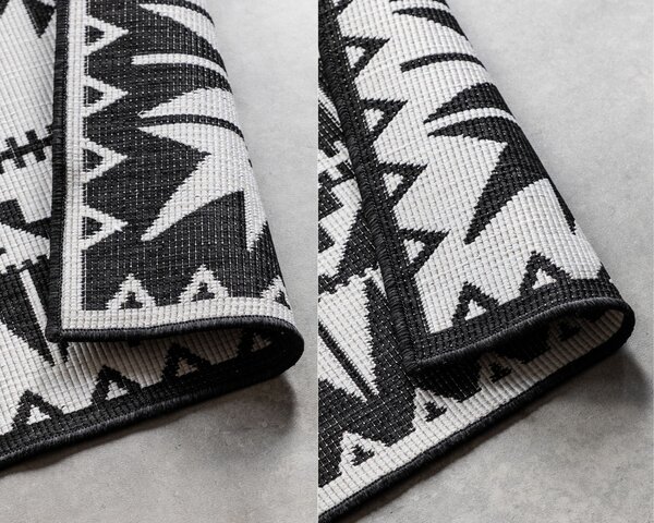 ELLE Decoration , Kusový koberec Gemini 106019 Black z kolekcie Elle – na von aj na doma, 80x150, čiernobiela, chodba / predsieň