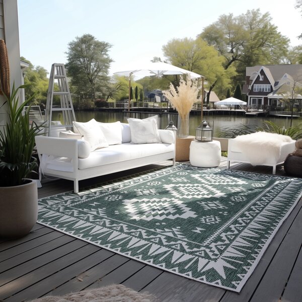 ELLE Decoration , Kusový koberec Gemini 106020 Green z kolekcie Elle – na von aj na doma, 80x150, zelená, chodba / predsieň