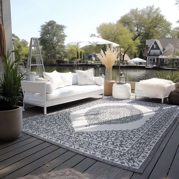 ELLE Decoration , Kusový koberec Gemini 106023 Silver z kolekcie Elle – na von aj na doma, 120x170, šedá, chodba / predsieň